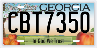 GA license plate CBT7350