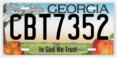 GA license plate CBT7352