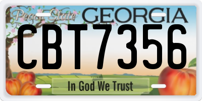 GA license plate CBT7356