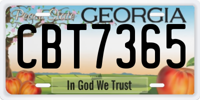 GA license plate CBT7365