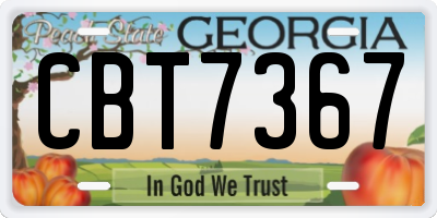GA license plate CBT7367