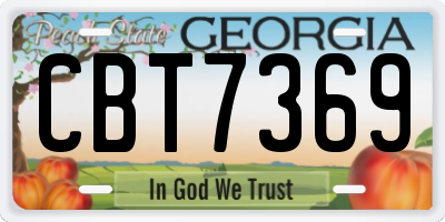 GA license plate CBT7369