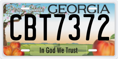 GA license plate CBT7372