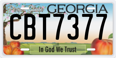 GA license plate CBT7377