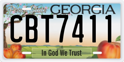 GA license plate CBT7411