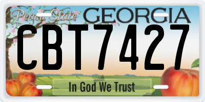GA license plate CBT7427