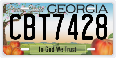 GA license plate CBT7428