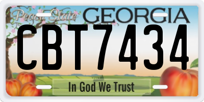 GA license plate CBT7434