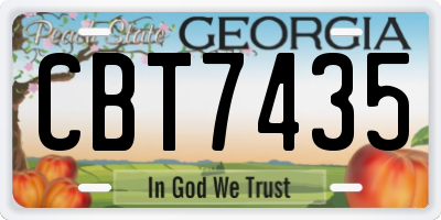 GA license plate CBT7435