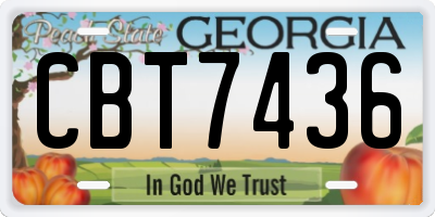 GA license plate CBT7436