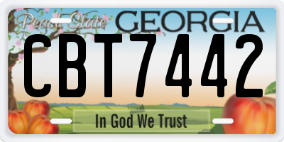 GA license plate CBT7442