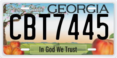 GA license plate CBT7445