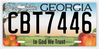 GA license plate CBT7446