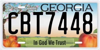 GA license plate CBT7448
