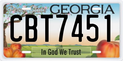 GA license plate CBT7451