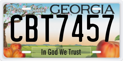 GA license plate CBT7457