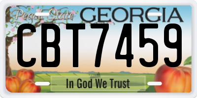 GA license plate CBT7459