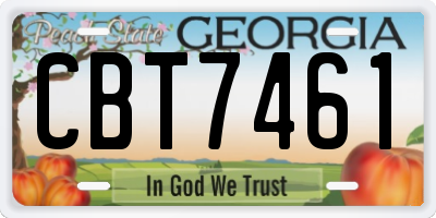 GA license plate CBT7461