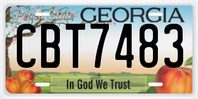 GA license plate CBT7483