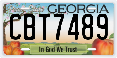 GA license plate CBT7489