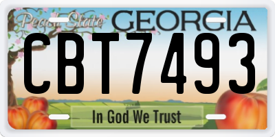 GA license plate CBT7493