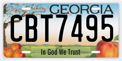 GA license plate CBT7495
