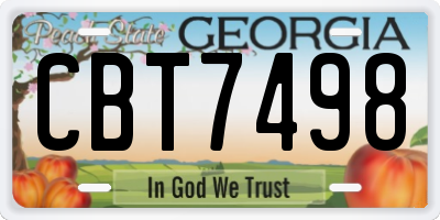 GA license plate CBT7498