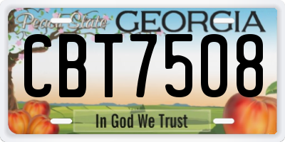 GA license plate CBT7508