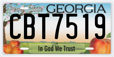 GA license plate CBT7519