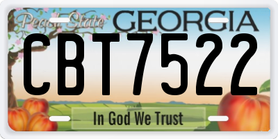 GA license plate CBT7522