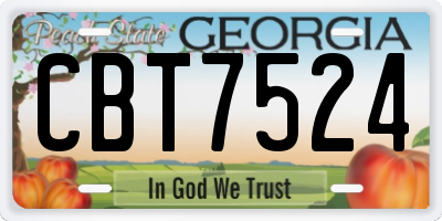 GA license plate CBT7524