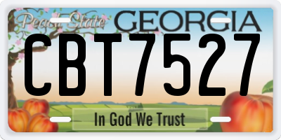 GA license plate CBT7527