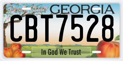 GA license plate CBT7528
