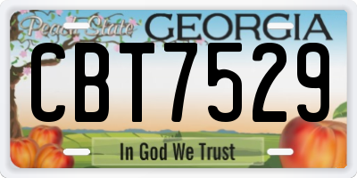 GA license plate CBT7529