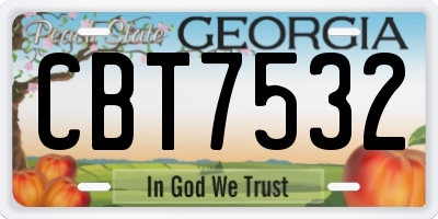 GA license plate CBT7532