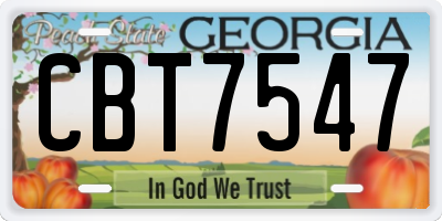 GA license plate CBT7547