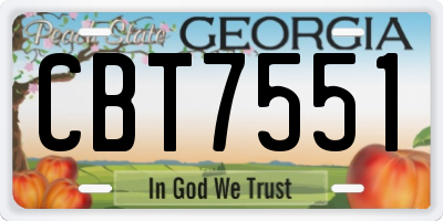 GA license plate CBT7551
