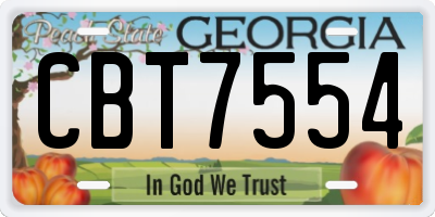 GA license plate CBT7554