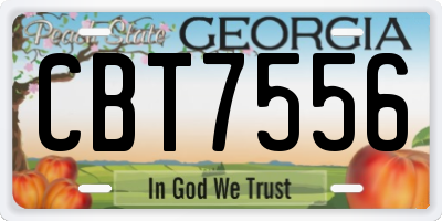 GA license plate CBT7556