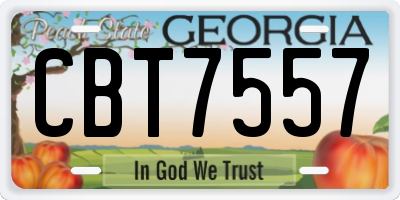 GA license plate CBT7557