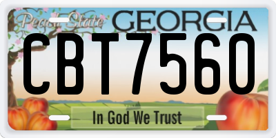 GA license plate CBT7560