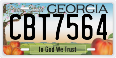 GA license plate CBT7564