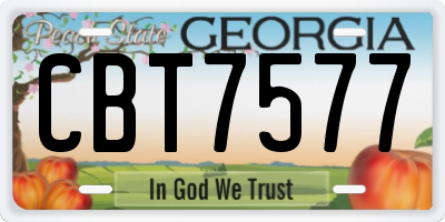 GA license plate CBT7577