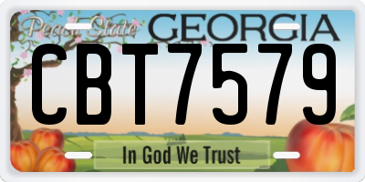 GA license plate CBT7579