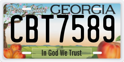 GA license plate CBT7589