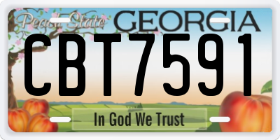 GA license plate CBT7591