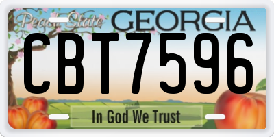 GA license plate CBT7596