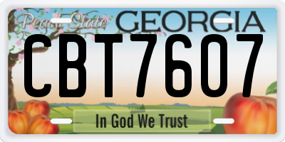 GA license plate CBT7607