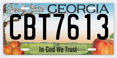 GA license plate CBT7613