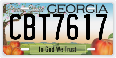 GA license plate CBT7617
